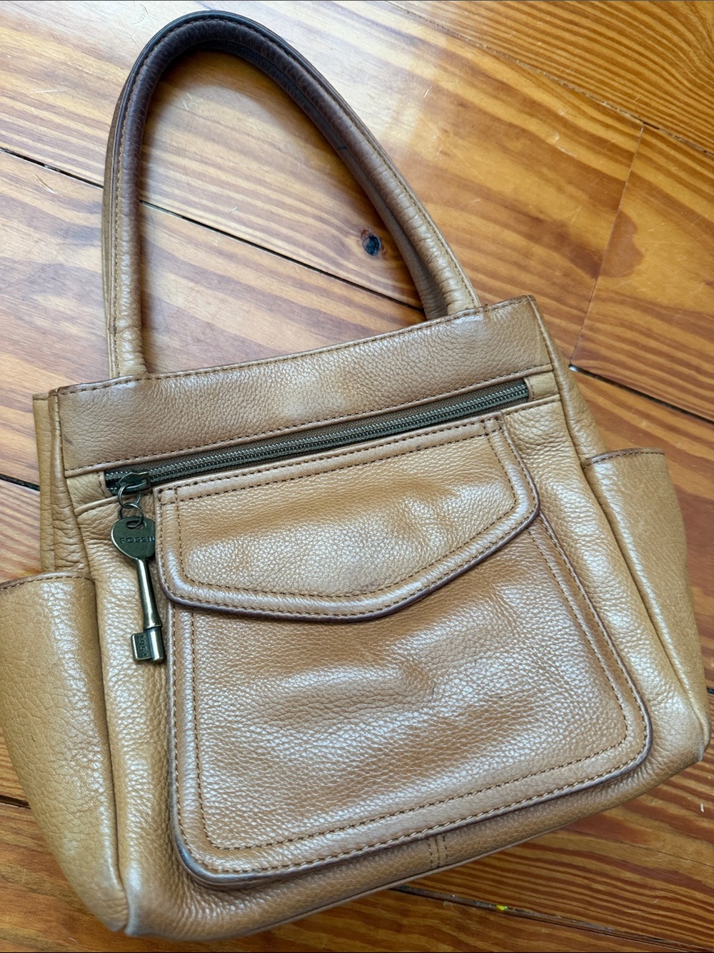Fossil Timeless Tan Leather Shoulder Bag - Women's Tote